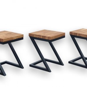 Taboret stołek industrialny drewniany dębowy