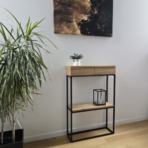 Mała dębowa konsola z szufladami na korytarz lub do sypialni